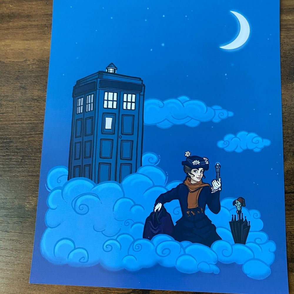 Mary Poppins Doctor Who Disney Art Print